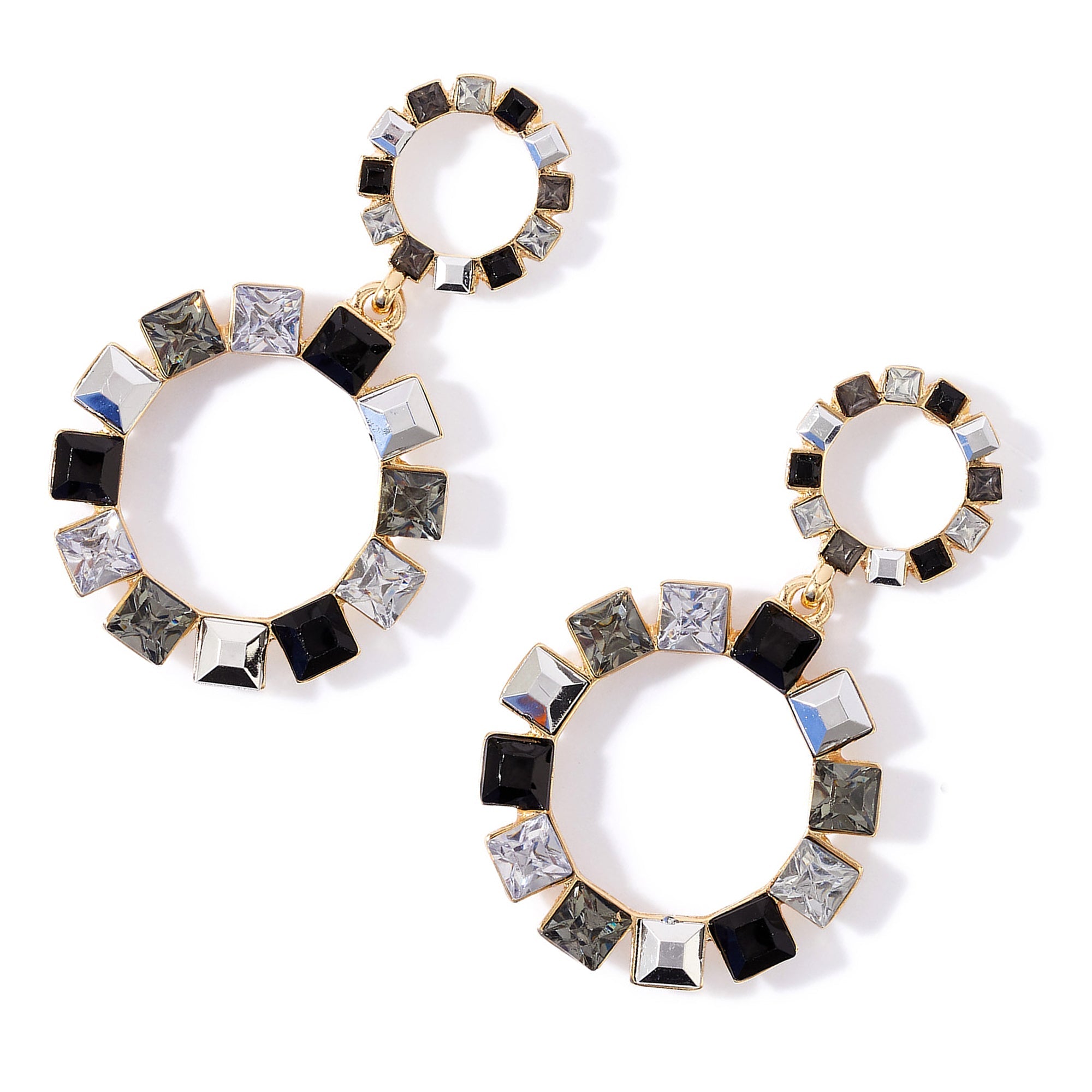 Gunmetal Grey Crystal Earrings - Medium Oval – Dames a la Mode